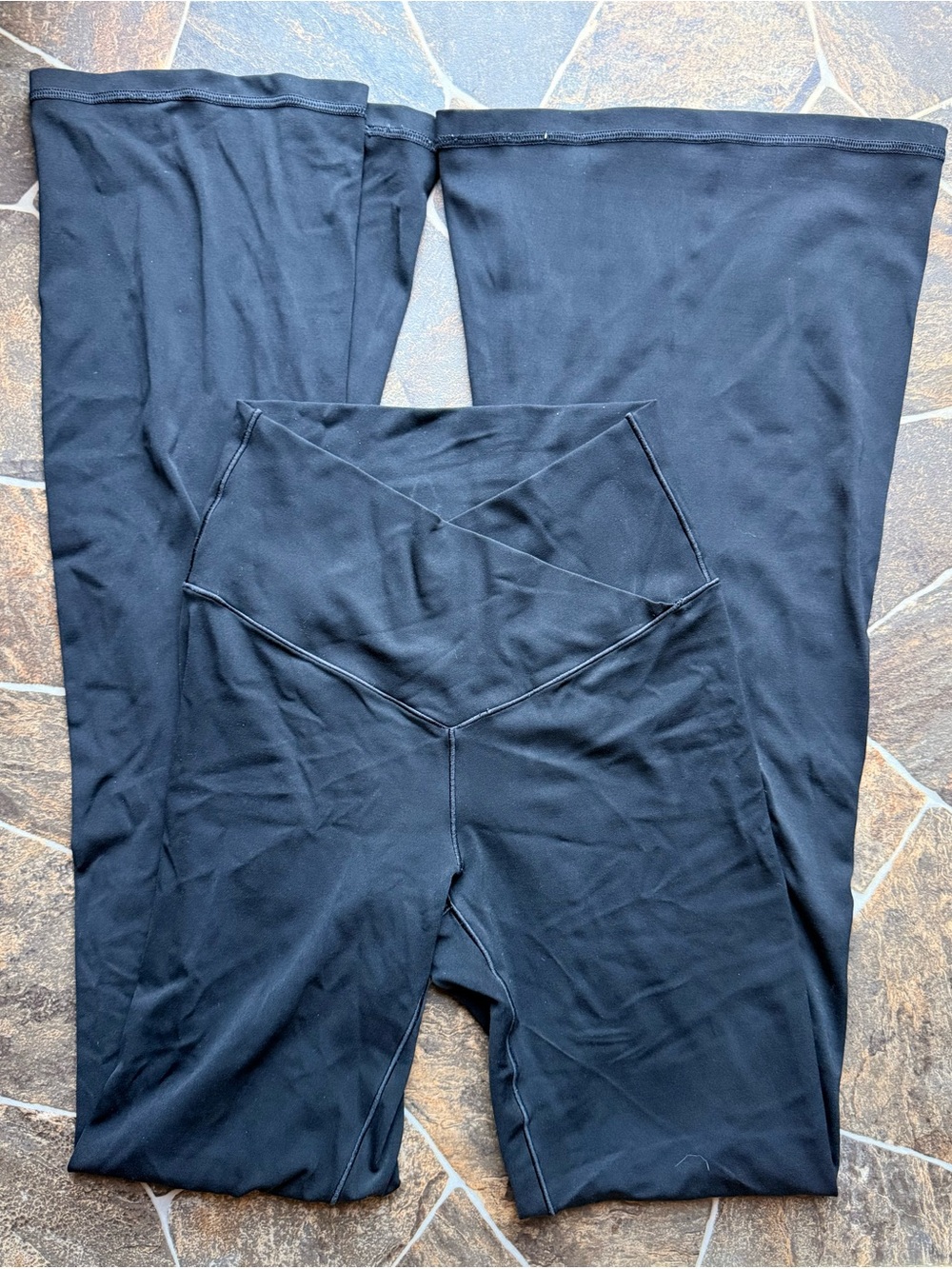 aerie Black Offline Flare Leg Active Pants
